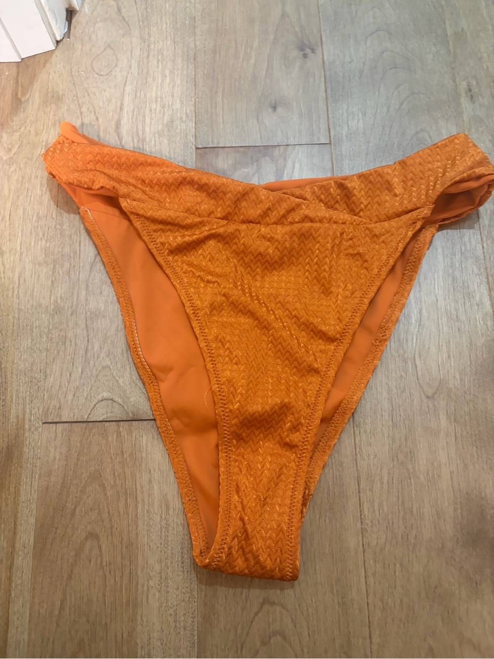 BERLOOK-Orange Textured Bikini Bottom